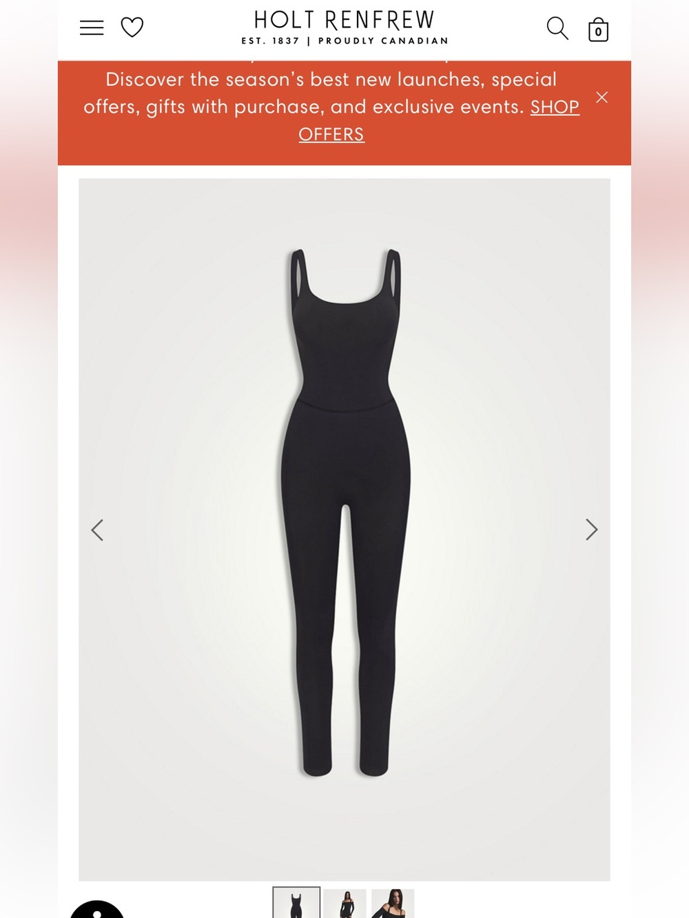 SKIMS Black Soft Smoothing Seamless Catsuit